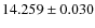 $14.259\pm 0.030$