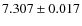 $ 7.307\pm 0.017$