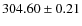 $304.60\pm 0.21$