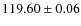 $119.60\pm 0.06$
