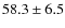 $58.3\pm6.5$
