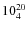 $10^{\rm 20}_{4}$