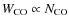 $ \ensuremath{{W}_\ensuremath{{\rm CO}}}\propto \ensuremath{N_{\rm CO}} $