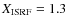 $X_{\rm ISRF}=1.3$