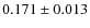 $0.171 \pm 0.013$