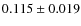 $0.115\pm 0.019$