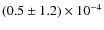 $(0.5\pm1.2)\times10^{-4}$