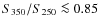 $S_{\rm 350}/S_{\rm 250} \la 0.85$