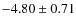 $-4.80\pm0.71$