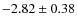 $-2.82 \pm 0.38$