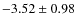 $-3.52\pm 0.98$