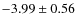 $-3.99 \pm 0.56$
