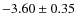 $-3.60\pm0.35$