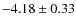 $-4.18\pm0.33$