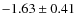 $-1.63\pm0.41$