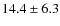 $14.4\pm6.3$