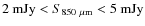 $2~{\rm mJy}<S_{850~\mu{\rm m}}<5~{\rm mJy}$