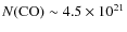 $N{\rm (CO)} \sim 4.5\times10^{21}$