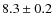 $ 8.3\pm0.2$