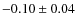 $-0.10\pm0.04$