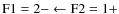 $\rm F1 =2- \leftarrow F2 = 1+$