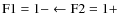 $\rm F1 =1- \leftarrow F2 = 1+$