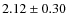 $2.12 \pm 0.30$