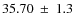 $ 35.70~\pm~ 1.3$