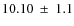 $ 10.10~\pm~ 1.1$