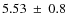 $ 5.53~\pm~ 0.8$