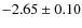 $-2.65\pm0.10$