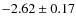 $-2.62\pm 0.17$