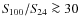 $S\!_{100}/S\!_{24} \ga 30$