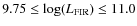 $9.75 \le \log(L_{\rm FIR}) \le 11.0$