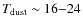 $T_{\rm dust}\sim16{-}24$