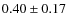 $0.40\pm 0.17$