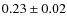 $0.23\pm0.02$
