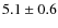 $5.1\pm0.6$