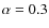 $\alpha =0.3$