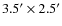 $3.5^{\prime}\times2.5^{\prime}$