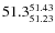 $ 51.3^{\rm 51.43}_{51.23} $