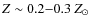 $Z \sim 0.2{-}0.3~Z_\odot$