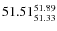 $ 51.51^{\rm 51.89}_{51.33} $