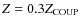 $Z= 0.3 Z_{\rm COUP}$