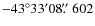 $-43^\circ33^\prime08\hbox{$.\!\!^{\prime\prime}$ }602$