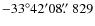 $-33^\circ42^\prime08\hbox{$.\!\!^{\prime\prime}$ }829$