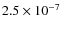 $2.5\times 10^{-7}$