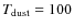 $T_{\rm dust}=100$