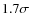 $1.7\sigma$