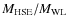 $M_{{\rm HSE}}/M_{{\rm WL}}$